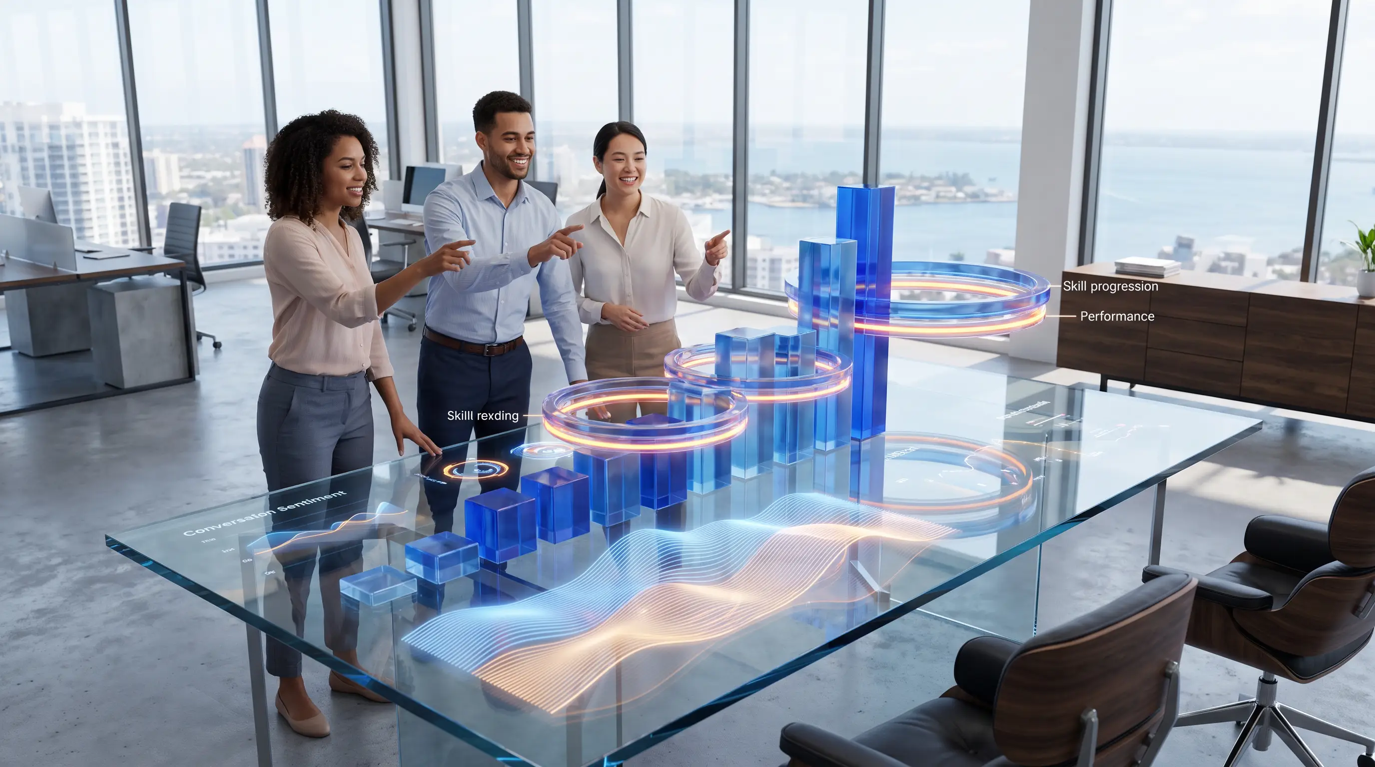 TrainerSim analytics and workforce outcomes visualization